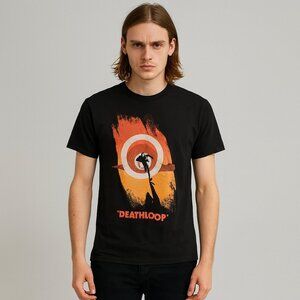 Deathloop Bethesda Loot Gaming Tee Small Black Graphic Video Game Y2K T-Shirt